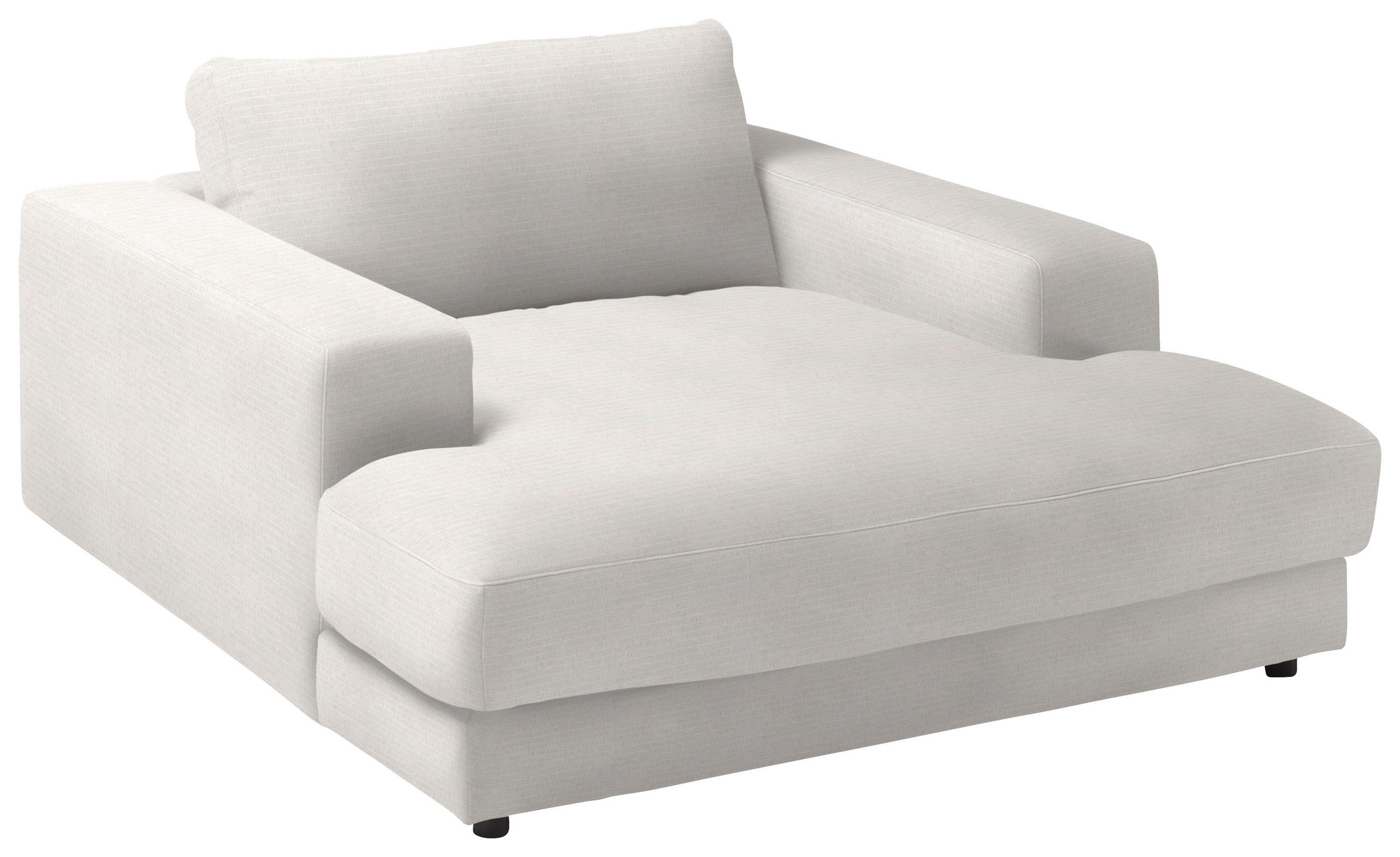XXL-SESSEL in Chenille Creme  - Creme/Schwarz, Design, Kunststoff/Textil (150/86/170cm) - Lomoco
