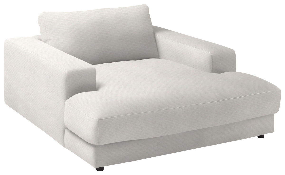 XXL-SESSEL in Chenille Creme  - Creme/Schwarz, Design, Kunststoff/Textil (150/86/170cm) - Lomoco