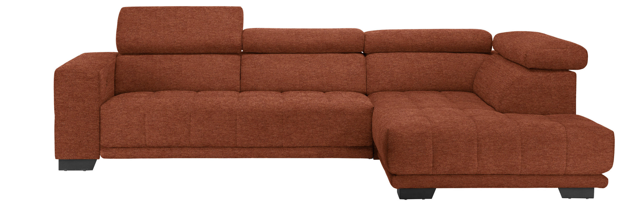 ECKSOFA in Mikrofaser Rostfarben  - Rostfarben/Schwarz, Design, Textil/Metall (301/207cm) - Xora