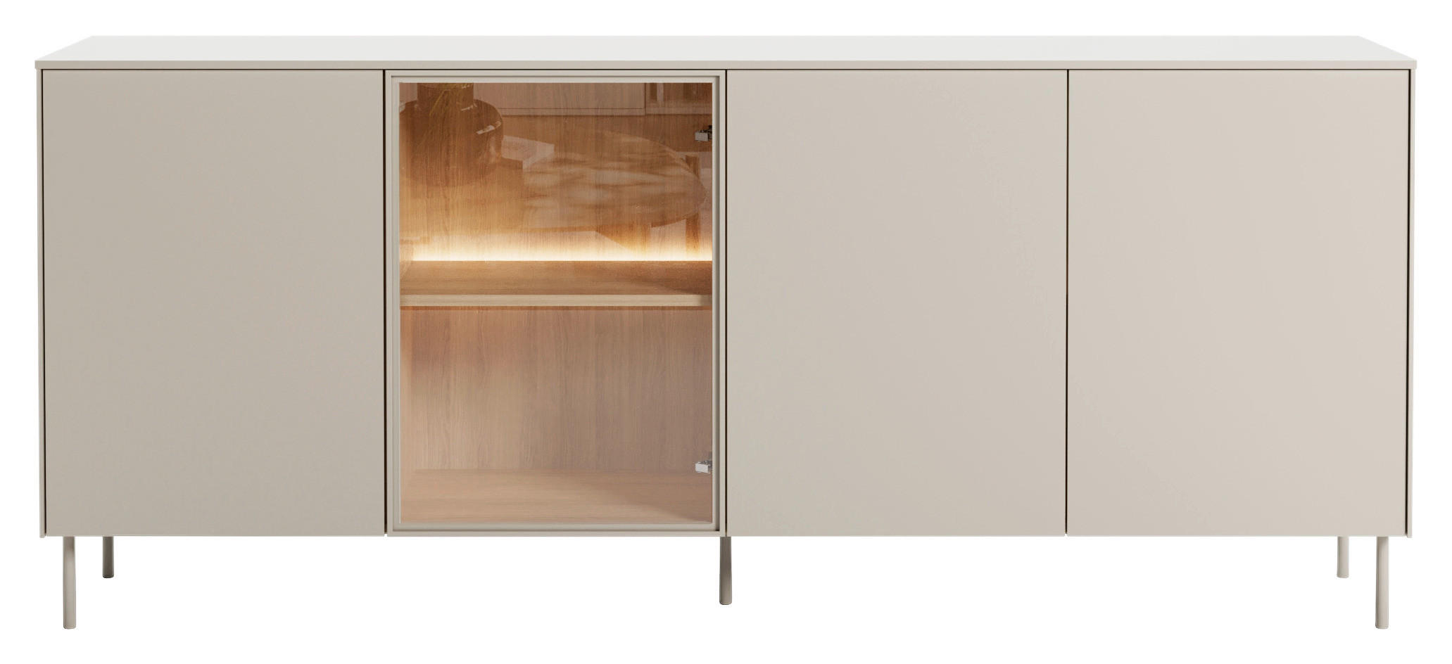 SIDEBOARD 195/83/41 cm Eichefarben, Kaschmir  195/83/41 cm  - Kaschmir/Eichefarben, MODERN, Glas/Holzwerkstoff (195/83/41cm) - Carryhome