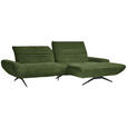 ECKSOFA  in Chenille Grün  280/170-195 cm  - Schwarz/Grün, Design, Textil/Metall (280/170-195cm) - Dieter Knoll