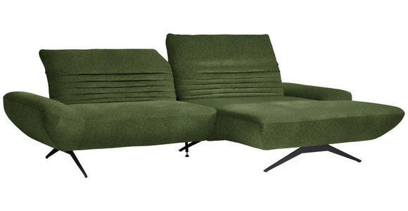 ECKSOFA  in Chenille Grün  280/170-195 cm  - Schwarz/Grün, Design, Textil/Metall (280/170-195cm) - Dieter Knoll
