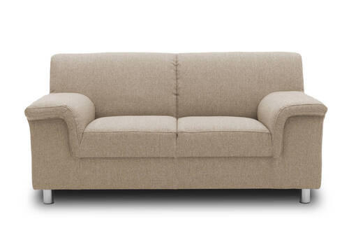 2-SITZER-SOFA Webstoff Beige  - Chromfarben/Beige, KONVENTIONELL, Textil/Metall (145/72/80cm) - MID.YOU