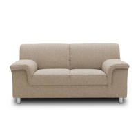 2-SITZER-SOFA in Webstoff Beige  - Chromfarben/Beige, KONVENTIONELL, Textil/Metall (145/72/80cm) - MID.YOU
