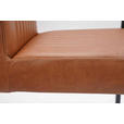 ARMLEHNSTUHL in Eisen Echtleder pigmentiert - Cognac/Schwarz, Design, Leder/Metall (55/91/64cm) - Ambia Home