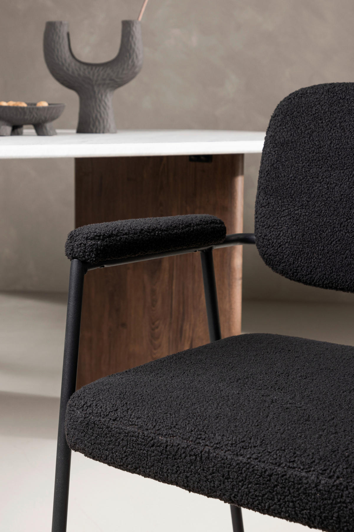 STOL stål sammet  - svart, Design, metall/textil (58/90/61cm) - Niels Andersson