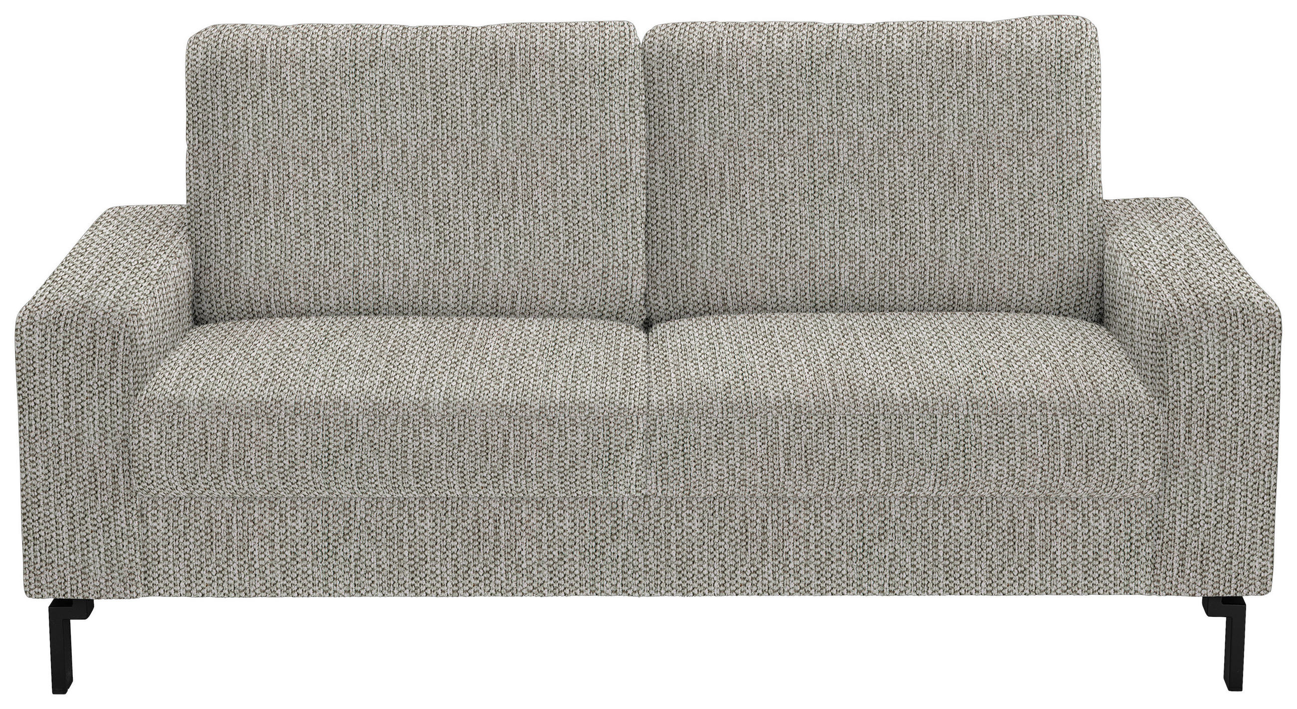 2-SITZER-SOFA in Flachgewebe Greige  - Greige/Schwarz, Design, Textil/Metall (178/86/97cm) - Hom`in
