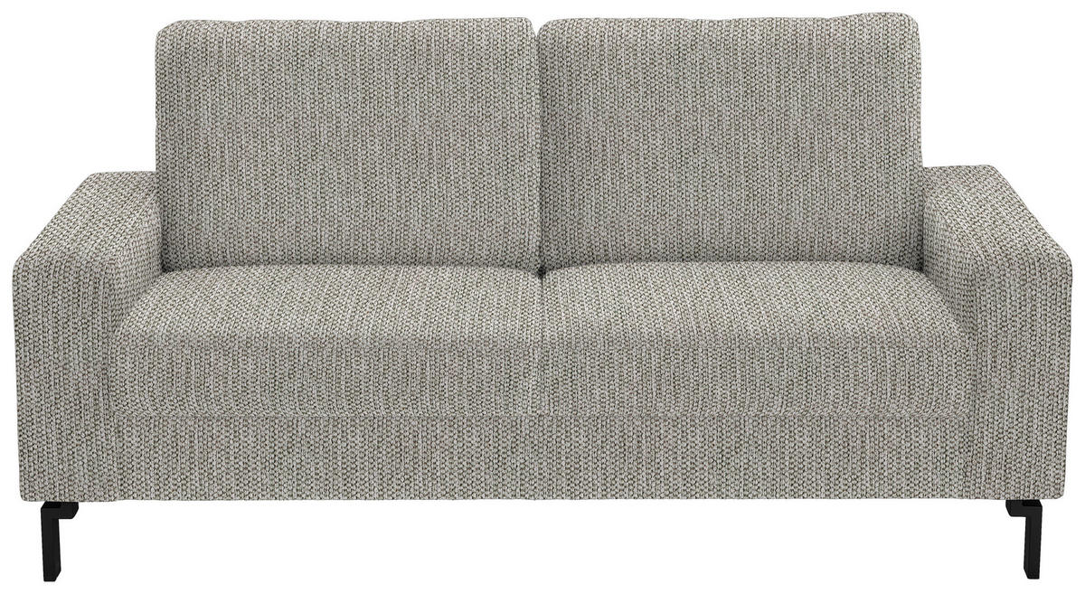 2-SITZER-SOFA in Flachgewebe Greige  - Greige/Schwarz, Design, Textil/Metall (178/86/97cm) - Hom`in