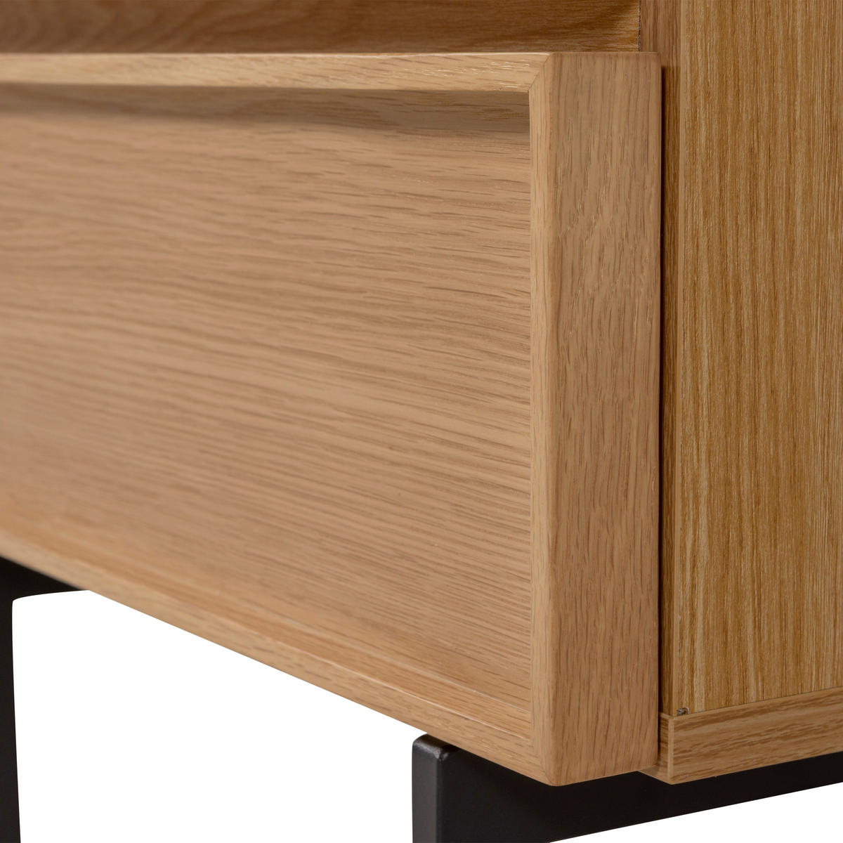 NACHTTISCH 45/51/42 cm  - Schwarz/Naturfarben, Design, Holzwerkstoff/Metall (45/51/42cm) - Livetastic