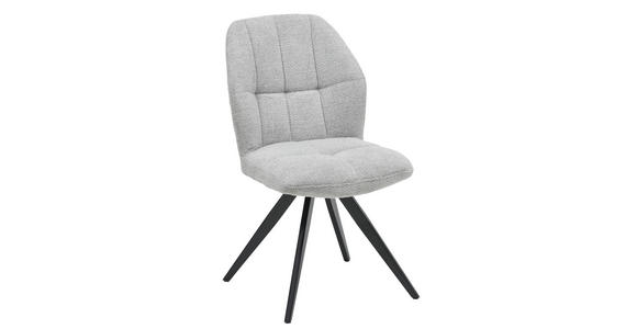 STUHL in Eisen Samt Metall, Textil - Hellgrau/Schwarz, Design, Textil/Metall (48/88,5/65cm) - Novel