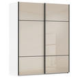 SCHWEBETÜRENSCHRANK  in Weiß  - Schwarz/Weiß, KONVENTIONELL, Glas/Holzwerkstoff (201/223/67cm) - Novel