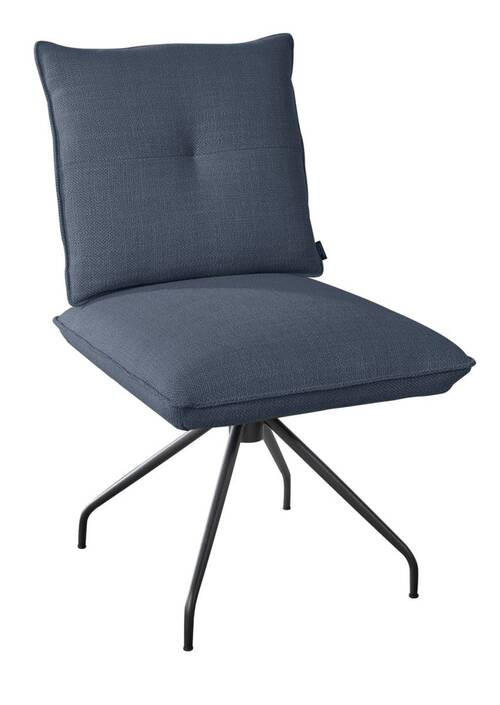 STUHL - Schwarz/Dunkelblau, Design, Textil/Metall (50/90/70cm) - Dieter Knoll