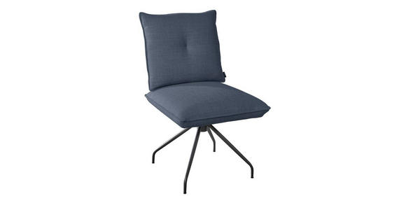 STUHL in Stahl Struktur Metall, Textil - Schwarz/Dunkelblau, Design, Textil/Metall (50/90/70cm) - Dieter Knoll