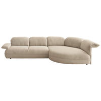 ECKSOFA Cord Beige  - Beige/Schwarz, Design, Kunststoff/Textil (343/154cm) - Koinor