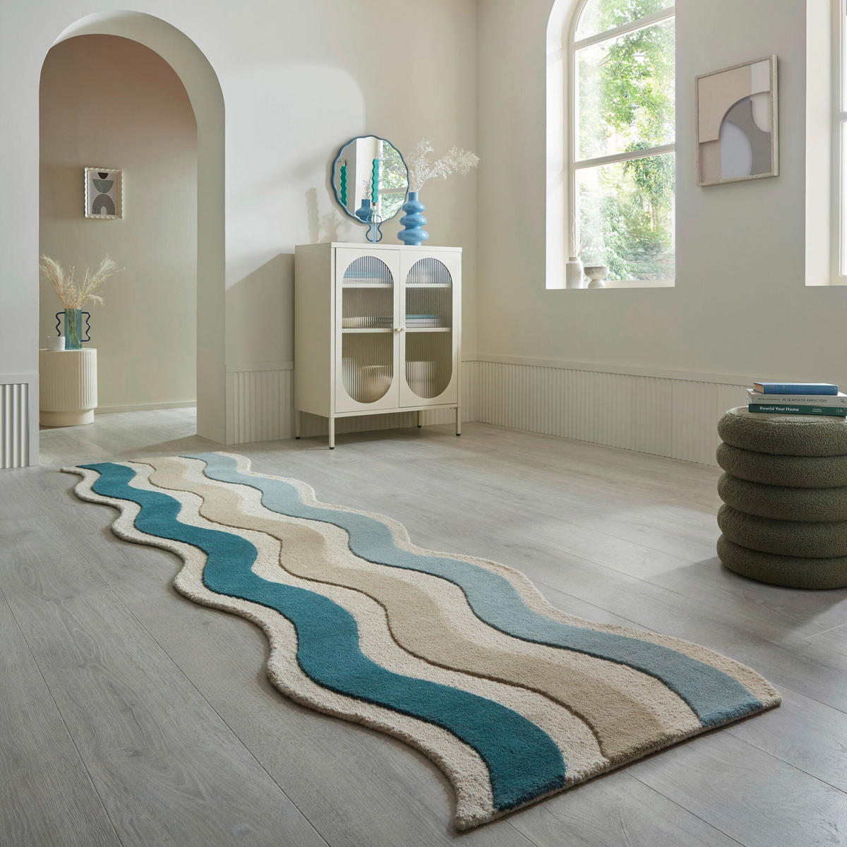 LÄUFER 80/300 cm Cascade  - Blau, Basics, Textil (80/300cm) - Flair Rugs