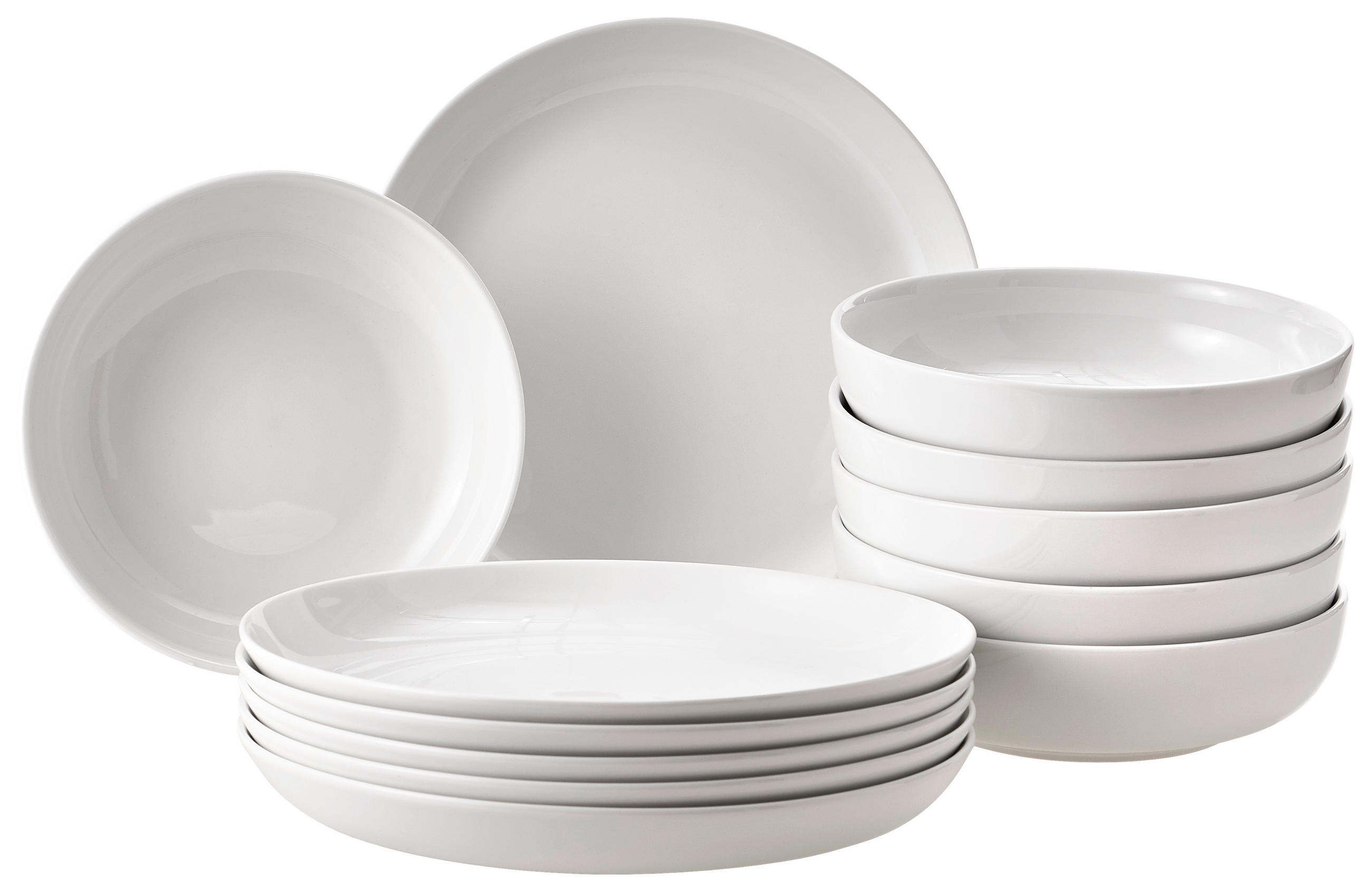 TAFELSERVICE Weiß LILYBET 12-teilig  - Weiß, Basics, Keramik - Novel