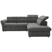 ECKSOFA  in Mikrofaser Grau  254/224 cm  - Schwarz/Grau, Design, Kunststoff/Textil (254/224cm) - Stylife