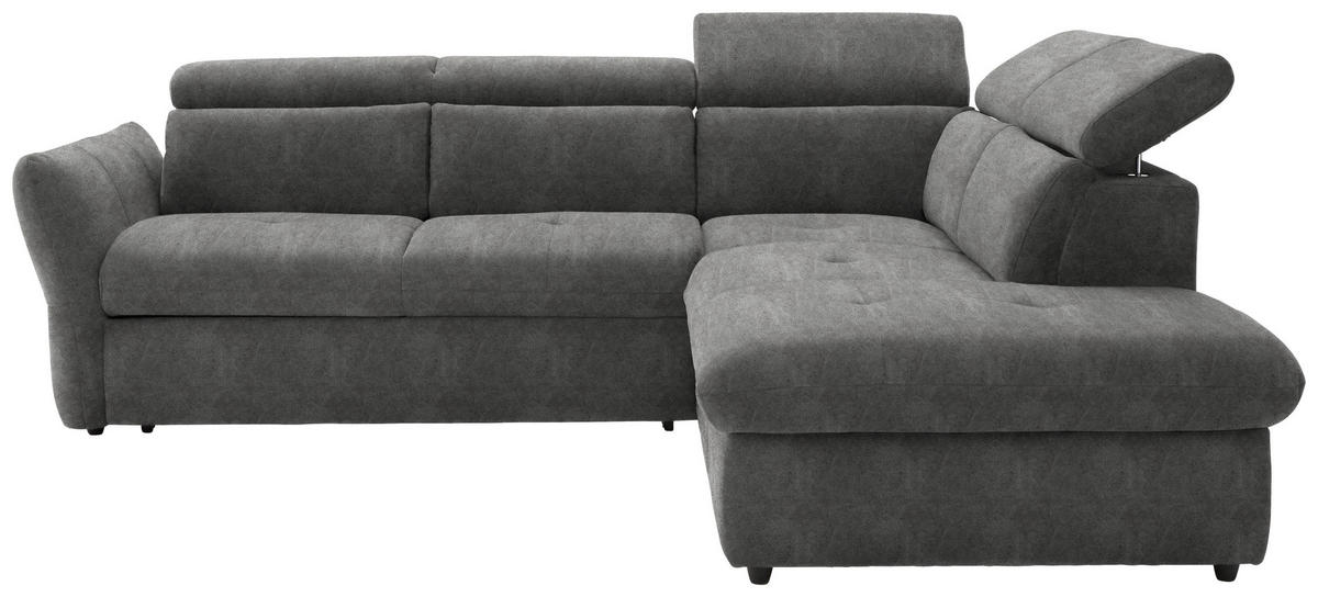 ECKSOFA  in Mikrofaser Grau  254/224 cm  - Schwarz/Grau, Design, Kunststoff/Textil (254/224cm) - Stylife