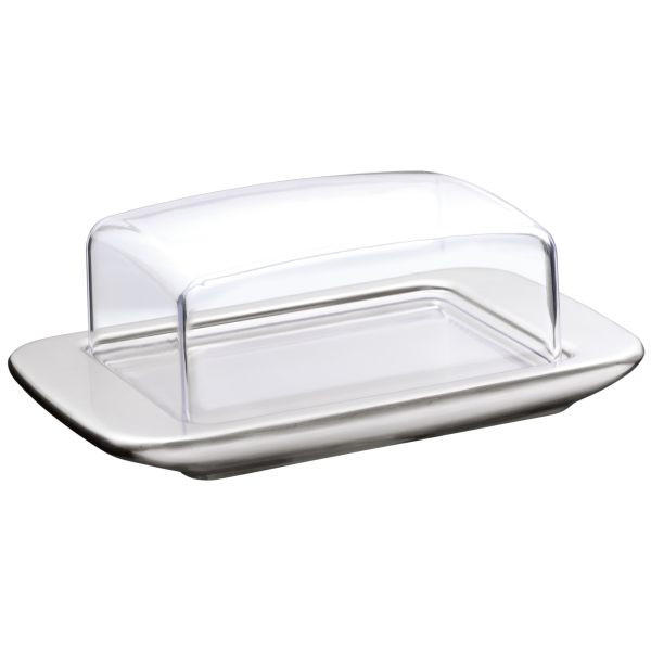 BUTTERDOSE Metall, Kunststoff  - Klar/Edelstahlfarben, Basics, Kunststoff/Metall (9/18cm) - WMF