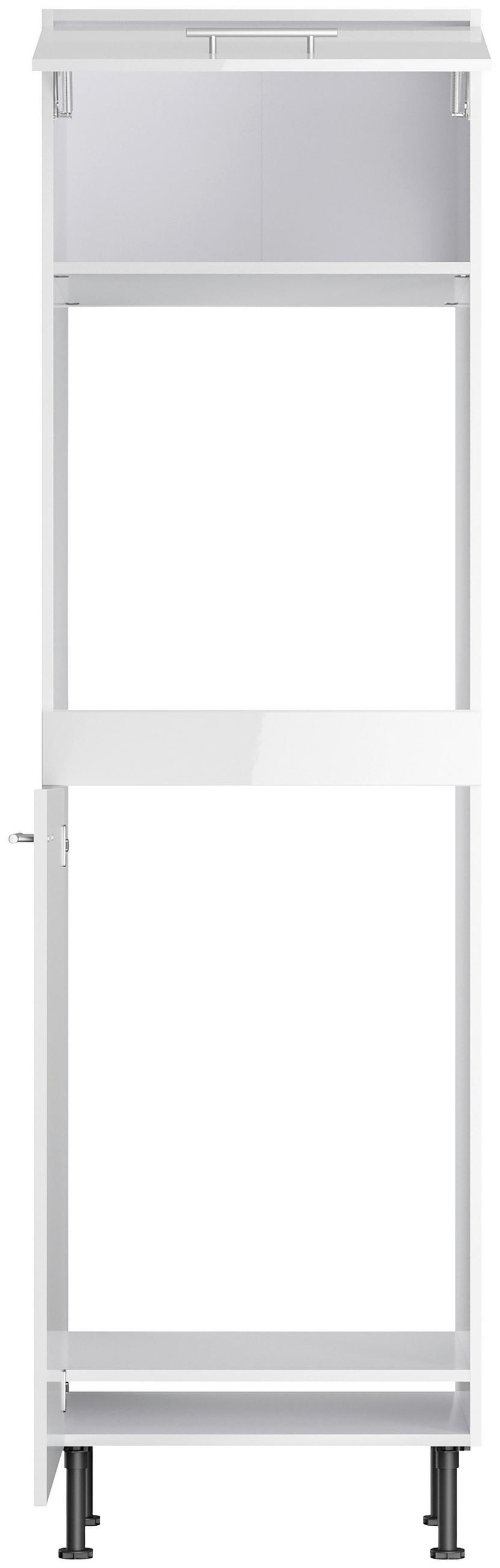 KÜCHENBLOCK 270 cm   in Weiß, Weiß Hochglanz  - Edelstahlfarben/Weiß Hochglanz, Basics, Holzwerkstoff/Metall (270cm) - Optifit