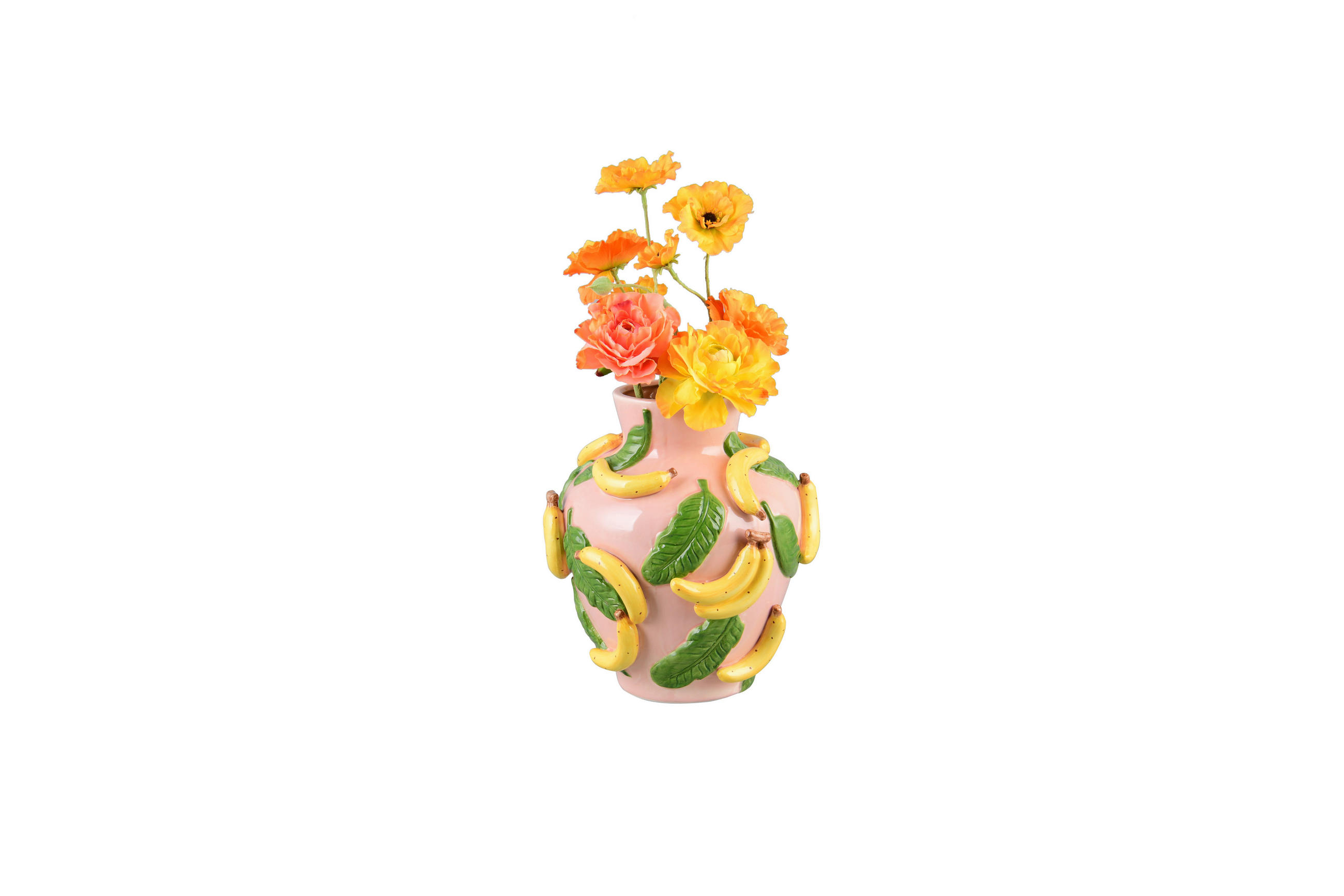 DEKOVASE  - Gelb/Rosa, Basics, Keramik (23,7/26,0/23,7cm)