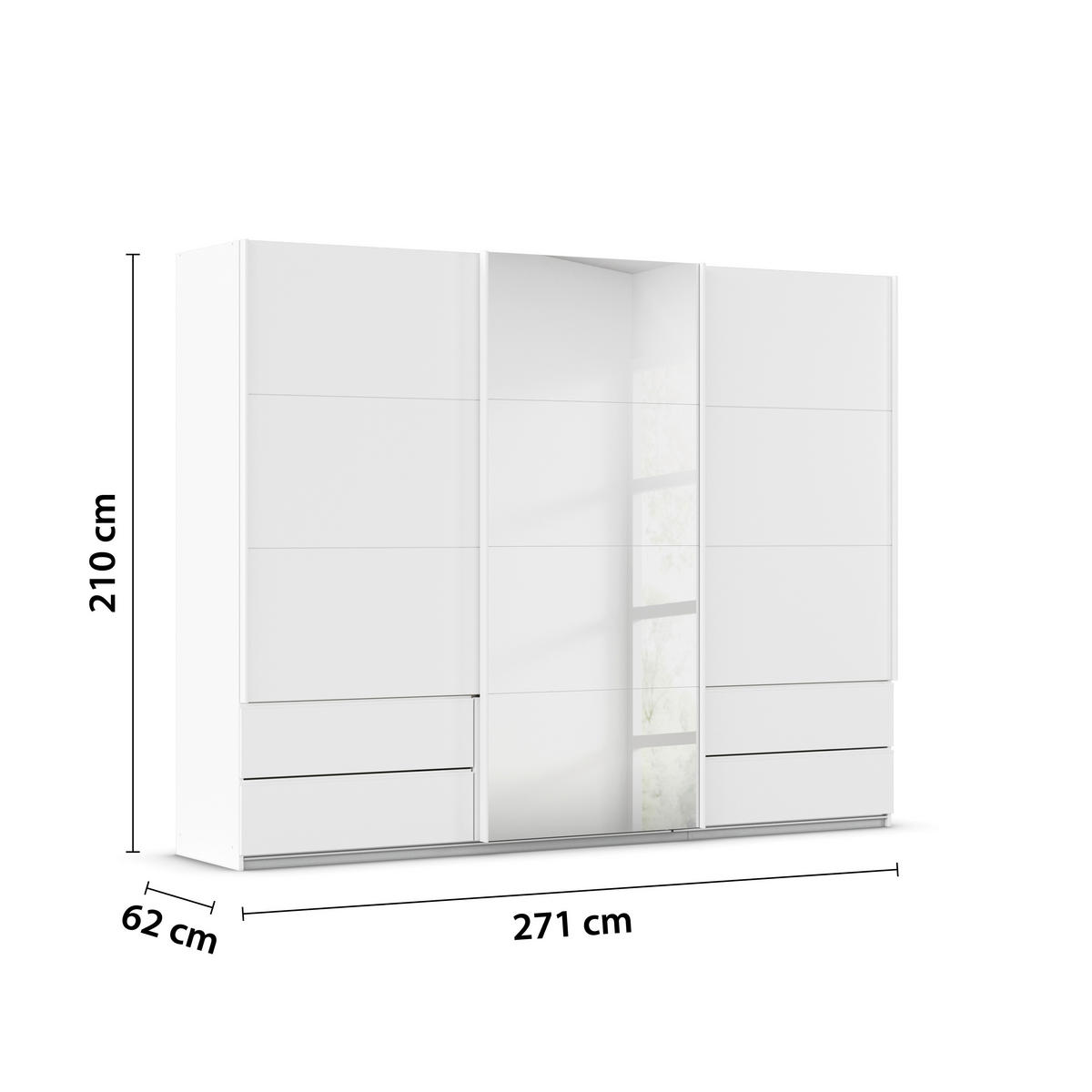 OMARA Z DRSNIMI VRATI, bela  - bela, Konvencionalno, kovina/umetna masa (271/210/62cm) - Hom`in