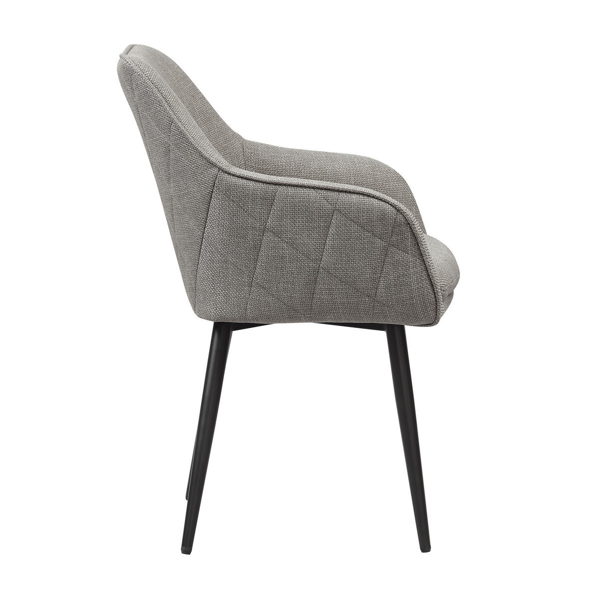 ARMLEHNSTUHL  in Struktur  - Taupe/Schwarz, MODERN, Textil/Metall (61/85/60cm) - Livetastic