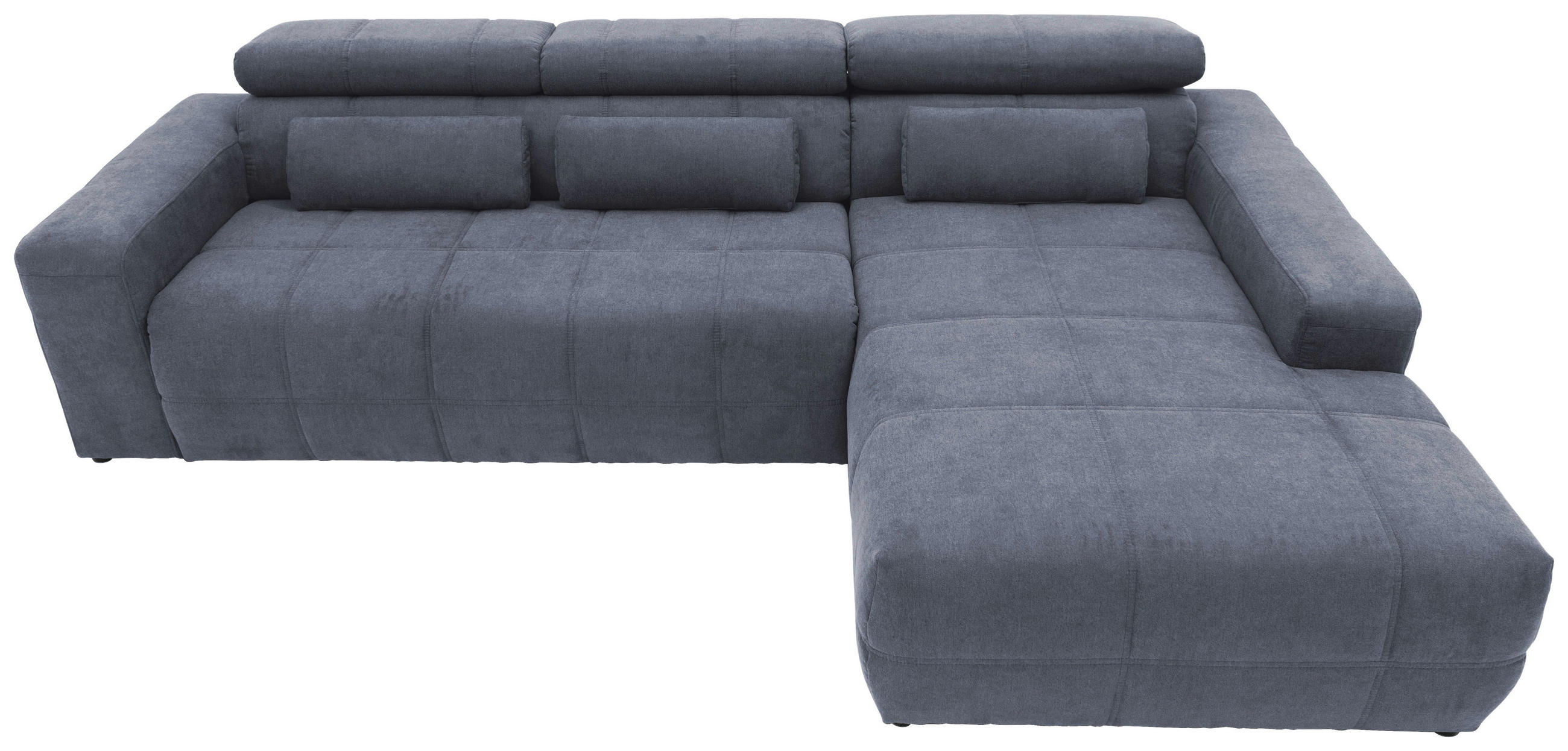 ECKSOFA Dunkelgrau Mikrofaser - Dunkelgrau/Schwarz, Design, Kunststoff/Textil (285/175cm)
