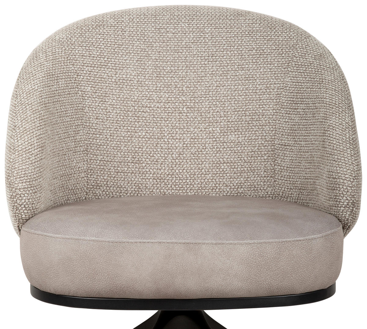 ARMLEHNSTUHL  Typenauswahl, Sitzfläche 360° drehbar, automatische Rückholfunktion Chenille, Flanell  - Taupe/Schwarz, Design, Textil/Metall (61/83/60cm) - Novel