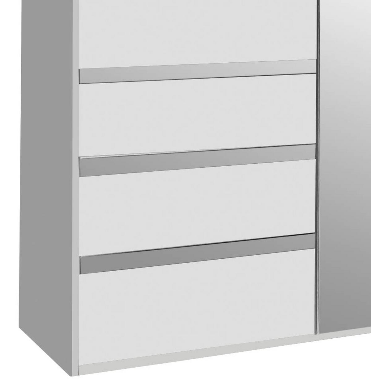 DREHTÜRENSCHRANK in Weiss, Silberfarben  - Chromfarben/Weiss, Modern, Glas/Holzwerkstoff (200/216/58cm) - MID.YOU