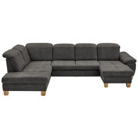 WOHNLANDSCHAFT in Mikrofaser Grau  - Wildeiche/Beige, Konventionell, Holz/Textil (243/343/185cm) - Voleo