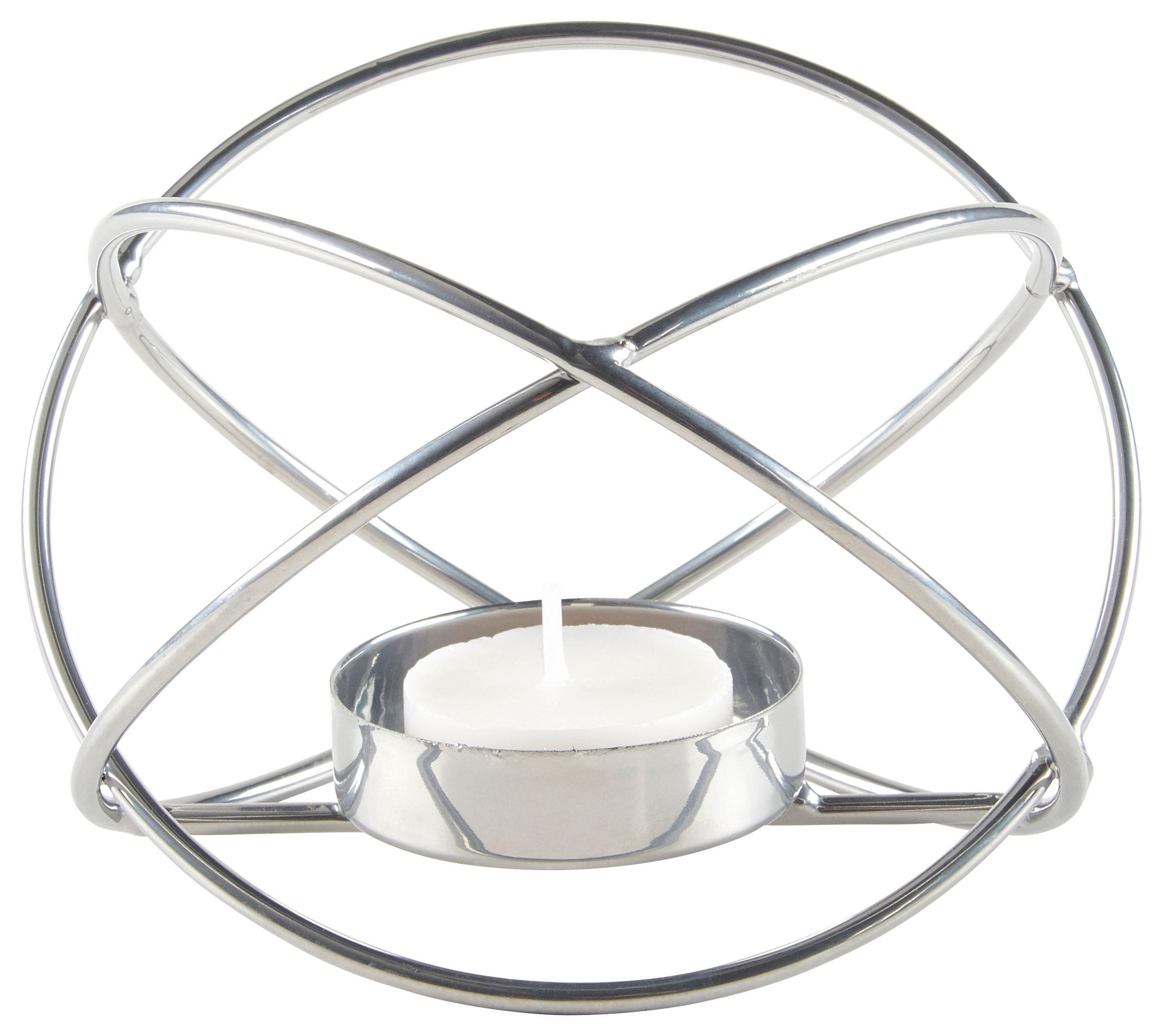 TEELICHTHALTER - Silberfarben, Basics, Metall (12,5/8,5cm) - Ambia Home