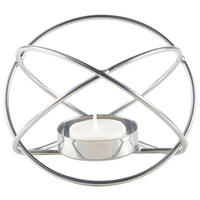 TEELICHTHALTER - Silberfarben, Basics, Metall (12,5/8,5cm) - Ambia Home