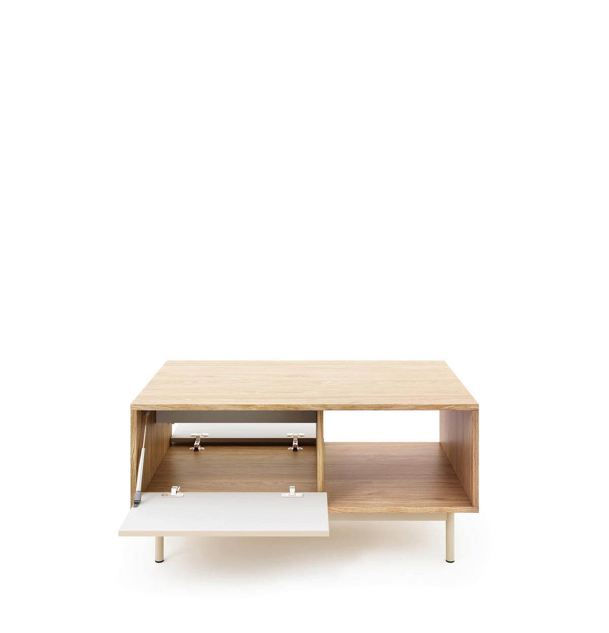 COUCHTISCH 100/60/46,8 cm rechteckig Eichefarben, Kaschmir  - Kaschmir/Eichefarben, MODERN, Holzwerkstoff/Metall (100/60/46,8cm) - home24