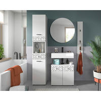 BADEZIMMER 4-teilig  in 111 cm  - Schwarz/Weiß, MODERN, Glas/Holzwerkstoff (111cm) - MID.YOU