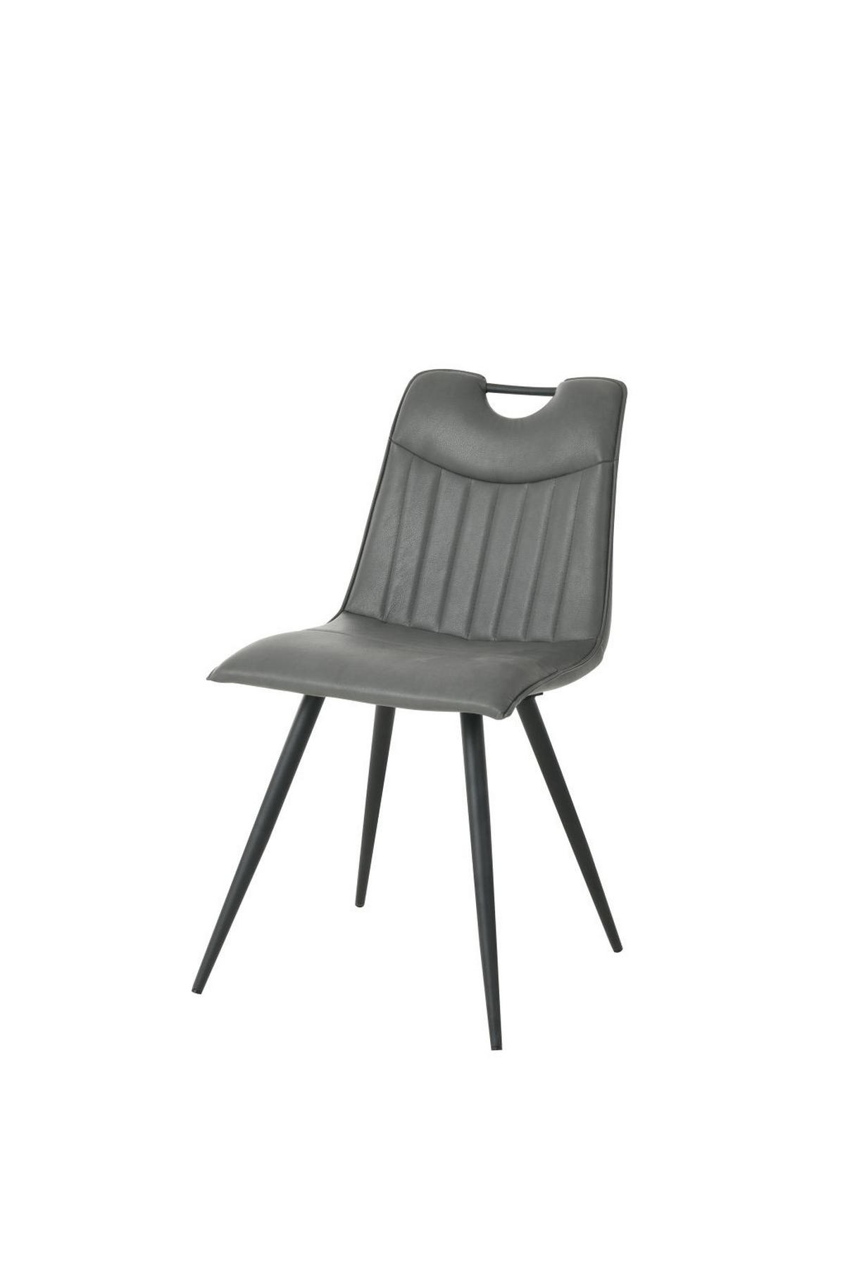 STOLICA  tamno siva  drvo, metal, tekstil      - tamno siva/crna, drvo/metal (46/88/53cm)