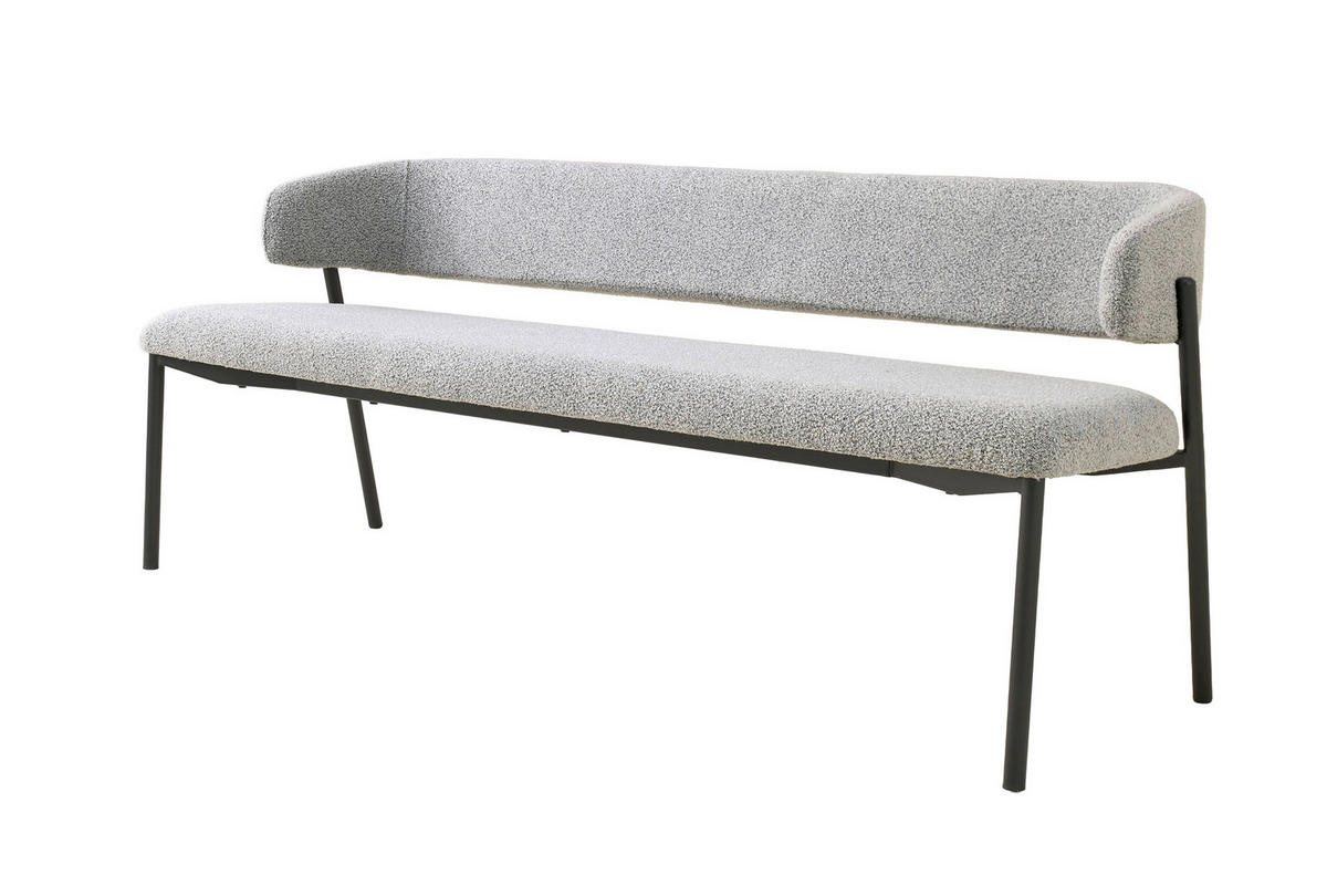 SITZBANK in Metall, Textil Grau  - Schwarz/Grau, MODERN, Textil/Metall (203/80/56cm) - Schöner Wohnen