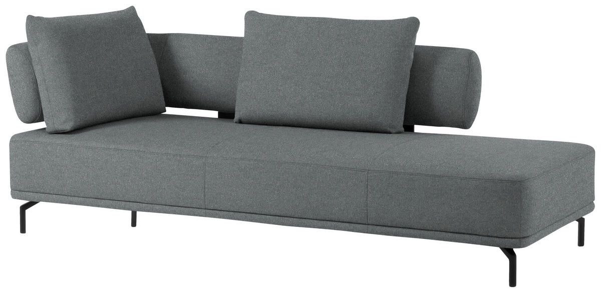 RÉCAMIERE in Flachgewebe Grau  - Schwarz/Grau, Design, Textil/Metall (227/89/101cm) - Dieter Knoll
