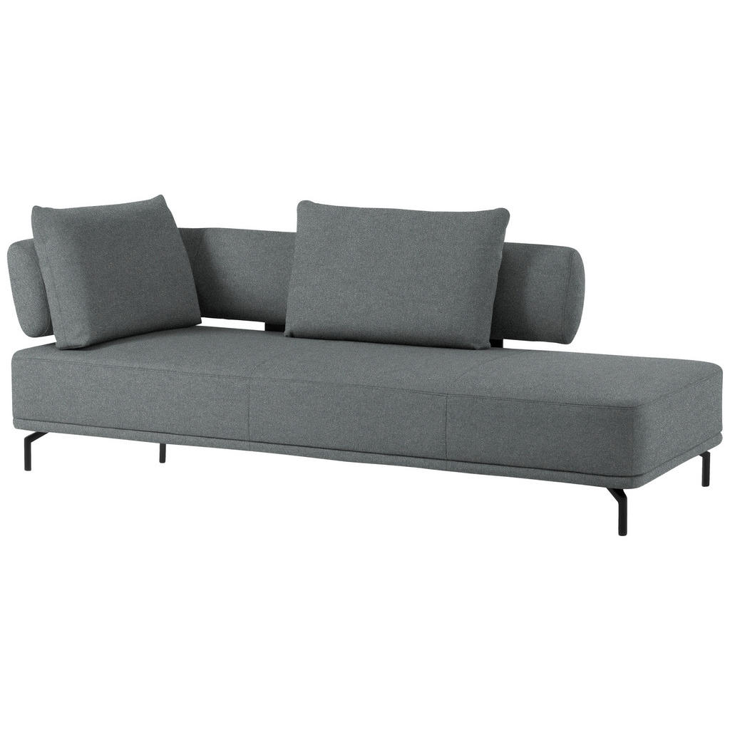 Thumbnail - Dieter Knoll Récamiere Palio, Grau, Textil, 227x89x101 cm, Goldenes M, Fußauswahl, Lederauswahl, Stoffauswahl, Hocker er...