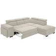 ECKSOFA  in Webstoff Creme  - Creme/Schwarz, KONVENTIONELL, Holz/Textil (283/244cm) - Carryhome