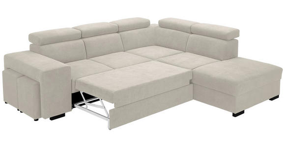 ECKSOFA  in Webstoff Creme  - Creme/Schwarz, KONVENTIONELL, Holz/Textil (283/244cm) - Carryhome