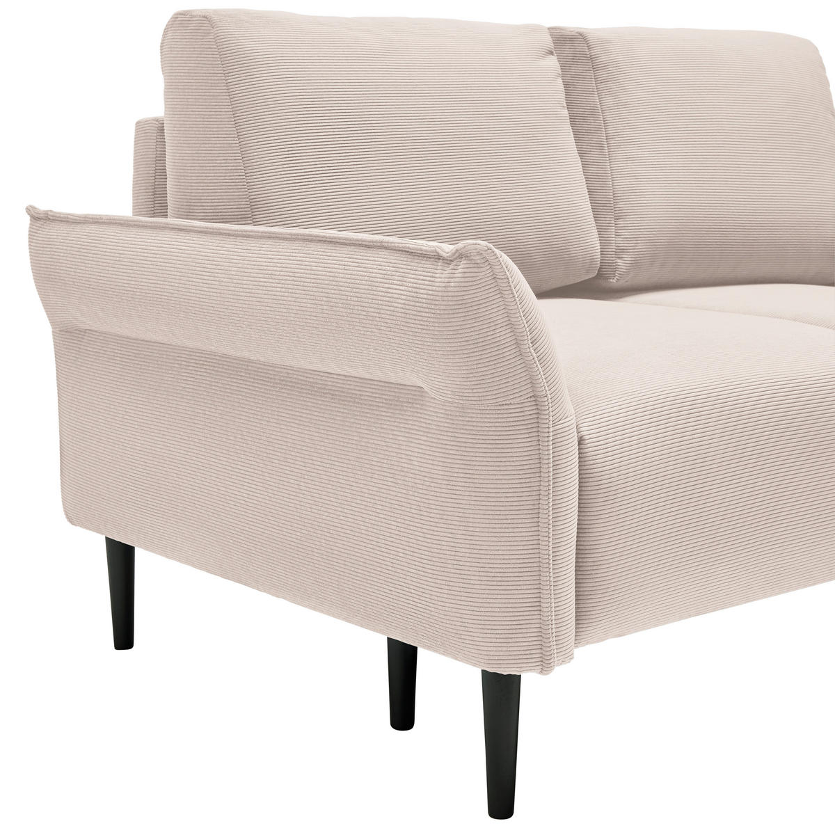 2-SITZER-SOFA Cord Greige  - Greige/Schwarz, Modern, Holz/Textil (150/85/92cm) - MID.YOU