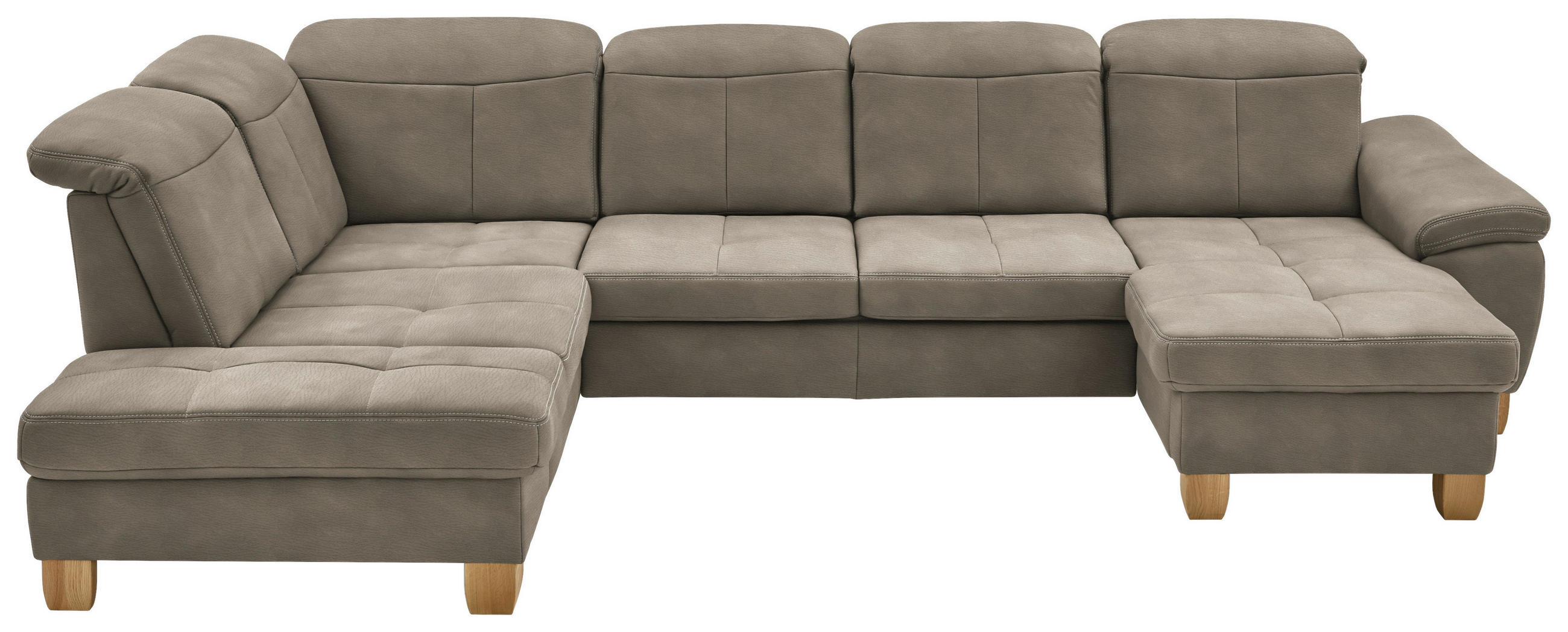 WOHNLANDSCHAFT in Mikrofaser Naturfarben  - Wildeiche/Beige, Konventionell, Holz/Textil (243/343/185cm) - Voleo