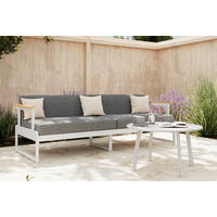 LOUNGESOFA  - Weiß/Grau, MODERN, Holz/Textil (192/57/73cm) - Ambia Garden