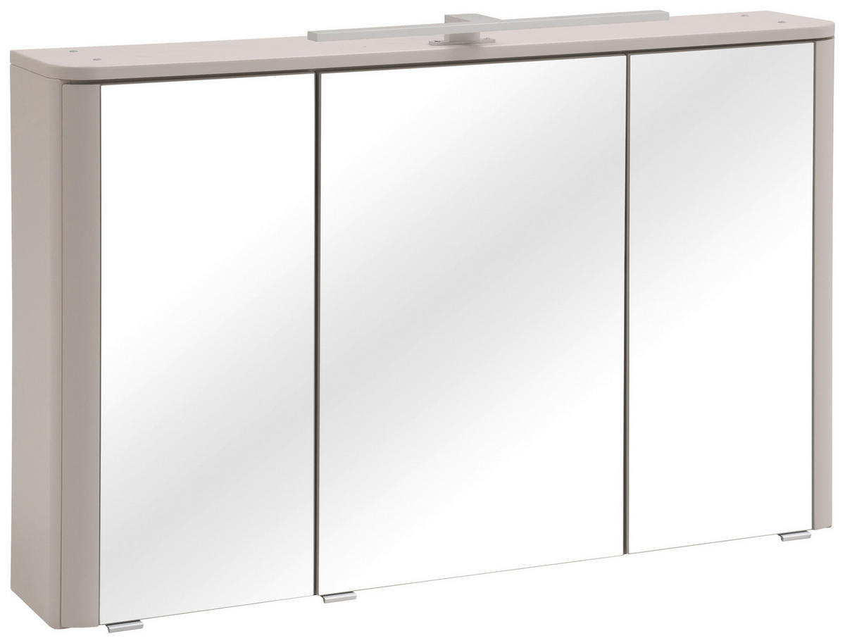 SPIEGELSCHRANK 101/64/21 cm  - Kaschmir/Alufarben, KONVENTIONELL, Glas/Holzwerkstoff (101/64/21cm) - Xora