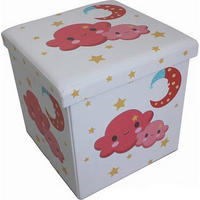 KUTIJA DEKORATIVNA   32/32/32 cm   - pink/bijela, Basics, tekstil (32/32/32cm)