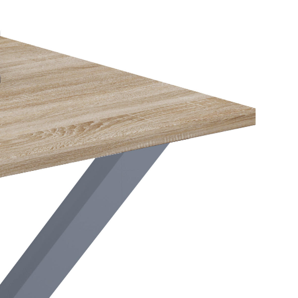 SCHREIBTISCH 140/50/76 cm  in Silberfarben, Sonoma Eiche  - Silberfarben/Sonoma Eiche, Modern, Holzwerkstoff/Metall (140/50/76cm) - MID.YOU