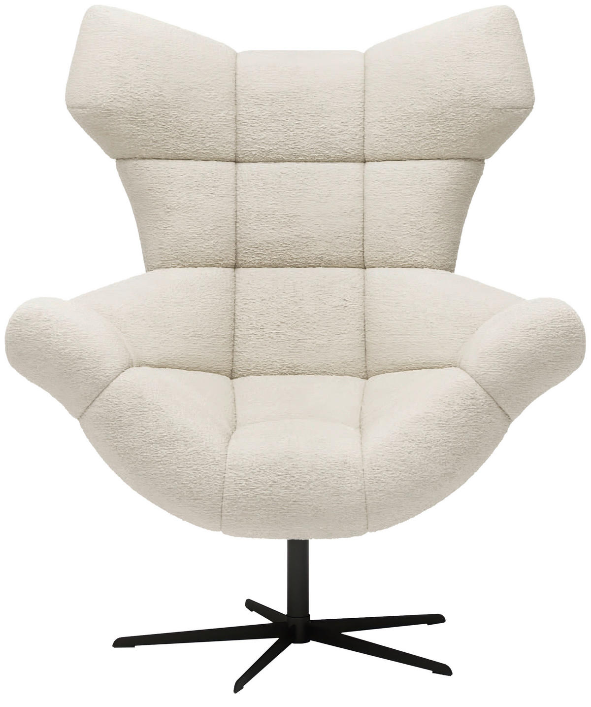 OHRENSESSEL in Chenille Creme  - Creme/Schwarz, Design, Textil/Metall (103/119/84cm) - Esposa