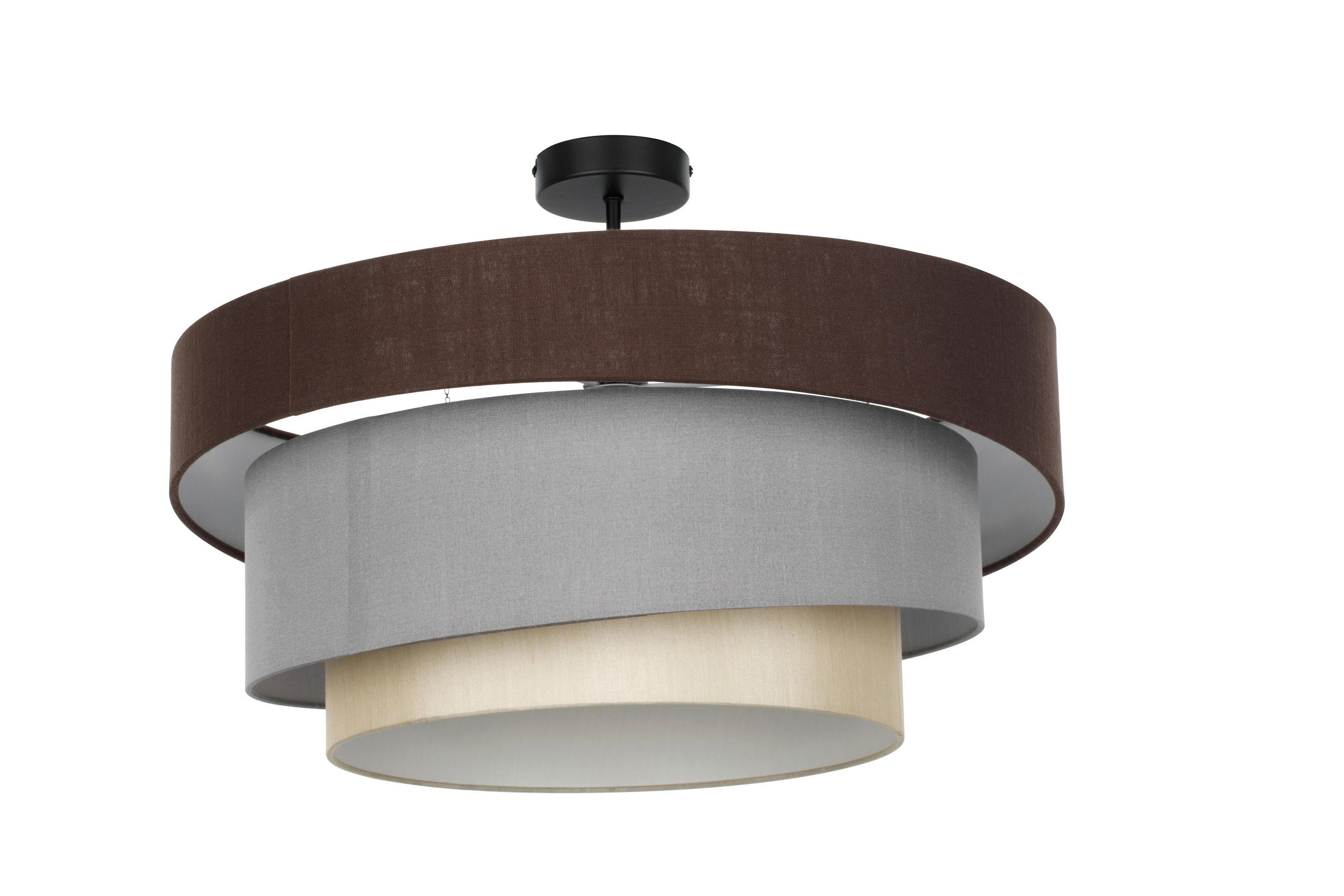 DECKENLEUCHTE Fiona 56/37 cm  - Khaki/Schwarz, Design, Textil/Metall (56/37cm) - Novel