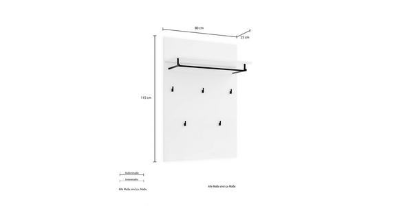 GARDEROBENPANEEL  in 80/115/27,6 cm  - Weiß, Design, Holzwerkstoff (80/115/27,6cm) - Xora